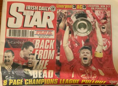 Liverpool FC Football Memorabilia Champions League Daily Star 2005 Istanbul