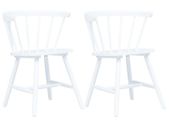 Dining Chairs 2 pcs White Solid Rubber Wood