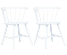 Dining Chairs 2 pcs White Solid Rubber Wood