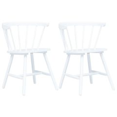 Dining Chairs 2 pcs White Solid Rubber Wood