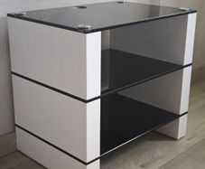 Blok STAX Premium Hi-Fi Rack Stand - White Gloss Black Glass