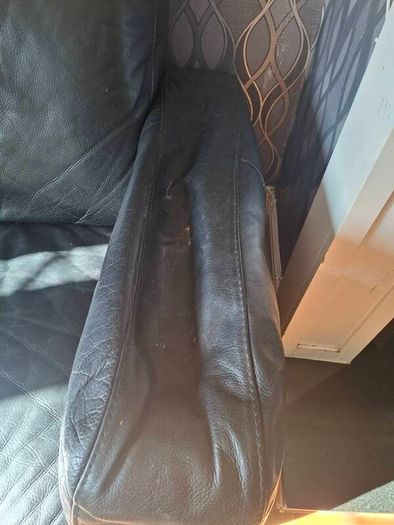 FREE - Natuzzi Black Leather 2 Seat Sofa