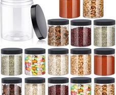 Brand New AKOLAFE Set of 16 Storage Jars with Lids