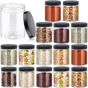 Brand New AKOLAFE Set of 16 Storage Jars with Lids