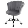 Ergonomic Office Chair Velvet Office Chair With 360 Swivel And Height Adjustment Petal Shaped Armrests Universal Wheels Modern Computer Chair For Home Office Grey Image 2