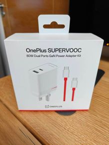 OnePlus SUPERVOOC 80W Dual Ports GaN Power Adapter Kit in white. (Sealed)