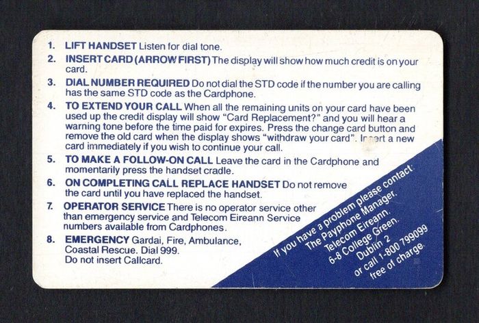 1990 Ireland 50 unit EC Presidency '90 (Gemplus GEM1) Callcard Used. Telecom Eireann card number 1026.