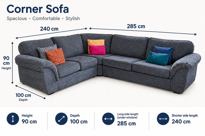 Large corner sofa with armchair
