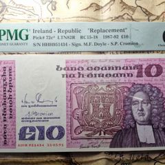 10 Pound B Series 31/05/91 Irish Note (Slabbed)