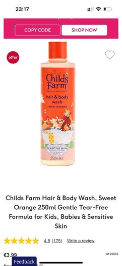 childs farm hair & body wash