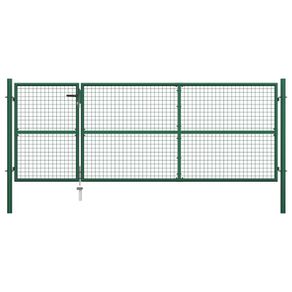 Garden Gate Steel 350x125 cm Green