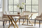 Set of 2 Hourglass-Shaped Gold Metal Legs