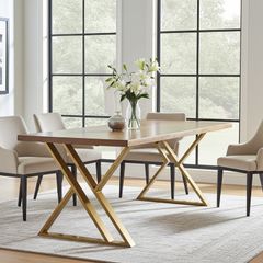 Set of 2 Hourglass-Shaped Gold Metal Legs