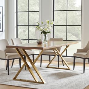 Set of 2 Hourglass-Shaped Gold Metal Legs