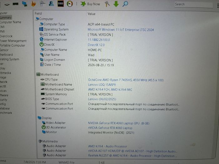 Lenovo 15arp9 Rtx 4060