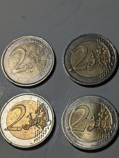 4 x 2 Euro Collectable coins