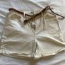 ONLY White High-Waisted Denim Shorts with Braided Belt Image 2