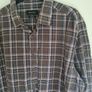 mens MASSIMO DUTTI check shirt brown tartan 100% cotton Size XXL double extra large Image 3