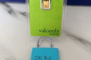 1gram Fine 9999 Gold Bullion Green Valcambi Bar.