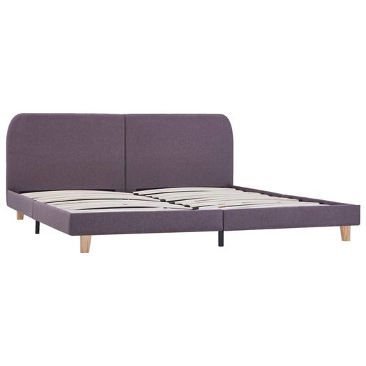 Bed Frame Taupe Fabric 150x200 cm