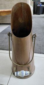 antique French copper coal bucket
