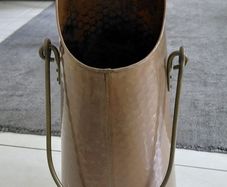 antique French copper coal bucket