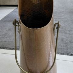 antique French copper coal bucket