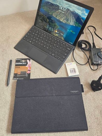 Microsoft Surface Pro 7 with accessories.