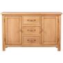 Sideboard with 3 Drawers 110x33.5x70 cm Solid Oak Wood Image 4