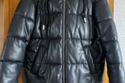 Zara leather Puffer coat jacket