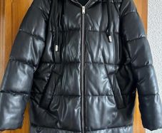 Zara leather Puffer coat jacket