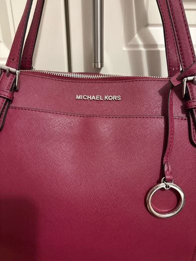 Michael Kors Jet Set Saffiano Leather Tote Bag Burgundy
