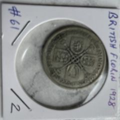 British Florin 1928 (50% silver)