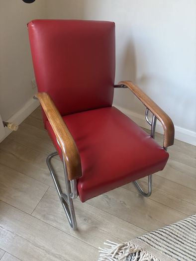 Red upholstery leather
