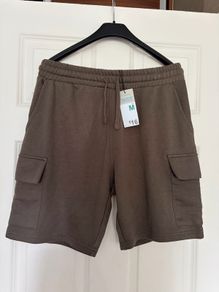 Primark new cargo mens shorts M charcoal