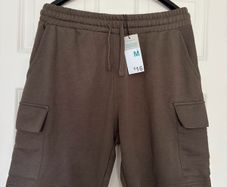 Primark new cargo mens shorts M charcoal