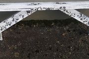 Rustic Floatig Stove Mantel / Shelf