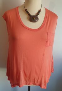 French Connection Womens Peach T Shirt Top Sleeveless New With Tags Size M CAN POST
