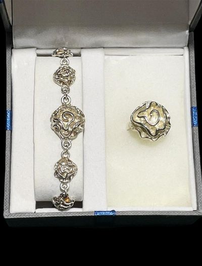 Sterling Silver 925 r ring and bracelet set
