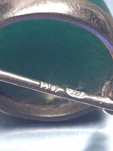 Antique Imperial Russian 14ct Gold Jade Brooch Moscow c.1890 1896 6g