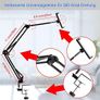 Tablet Stand Adjustable,Foldable Tablet Stand for Bed, Aluminum Universal Flexible Tablet Holder with 360 Degree Rotation for iPad/iPhoneX/iPad Pro/N-Switch,or Other 4.5 12.9 Inches Devices (Black) Image 2