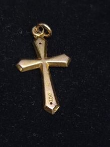 Antique Circa 1900 9ct Gold Cross Pendant Late Victorian Edwardian