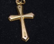 Antique Circa 1900 9ct Gold Cross Pendant Late Victorian Edwardian