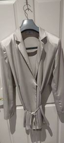 ivory satin blazer dress