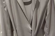 ivory satin blazer dress