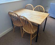 Wooden Dining Table + Chairs