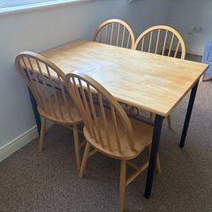 Wooden Dining Table + Chairs