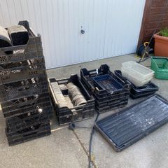 Garden pots, storage crates, propagator and trays