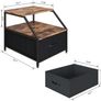 Side Table, Industrial End Table with Oblique Angled Storage Shelf, Removable Fabric Drawer and Adjustable Leg Pads,Nightstand Beside Table for Living Room Bedroom (1PCS, Rustic Brown) Image 3