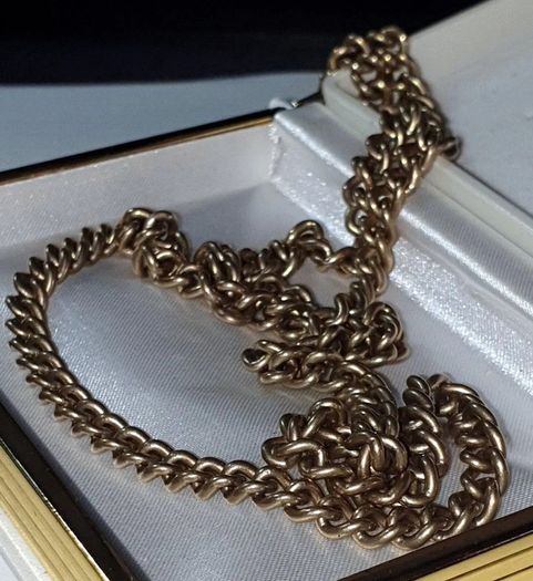 Antique Solid 9ct Yellow Gold Chain - 21" 25g